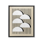 Half-circle B&W Stripes Framed Canvas Print Gallery Image 6