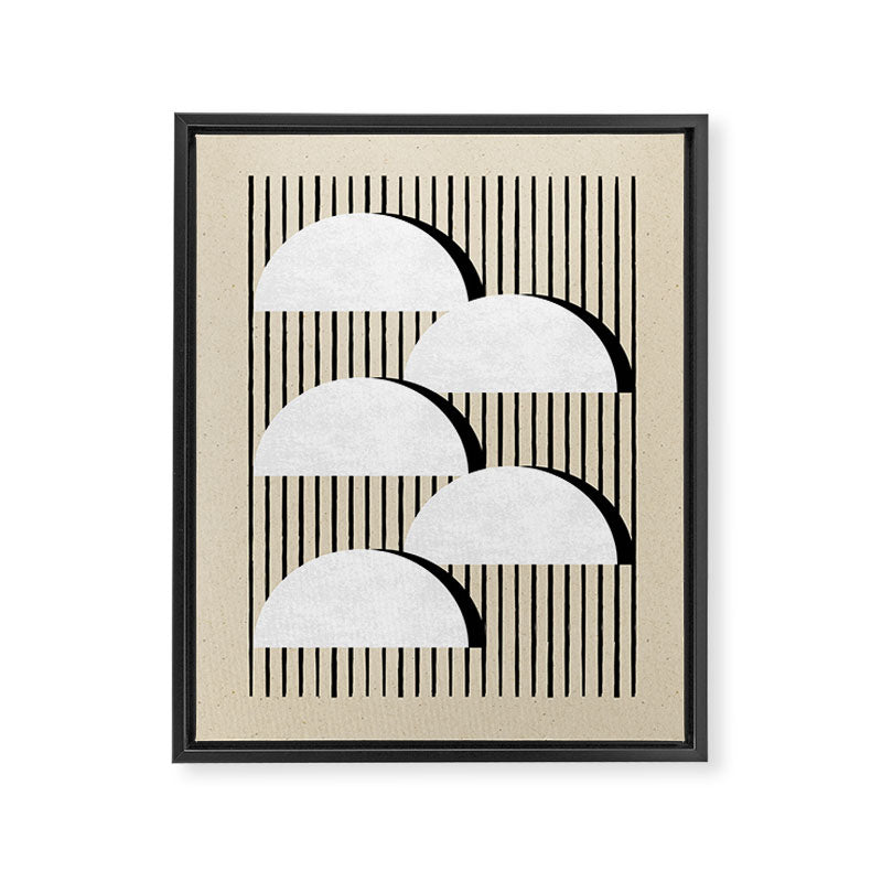 Half-circle B&W Stripes Framed Canvas Print Gallery Image 6