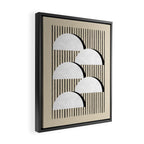 Half-circle B&W Stripes Framed Canvas Print Gallery Image 2