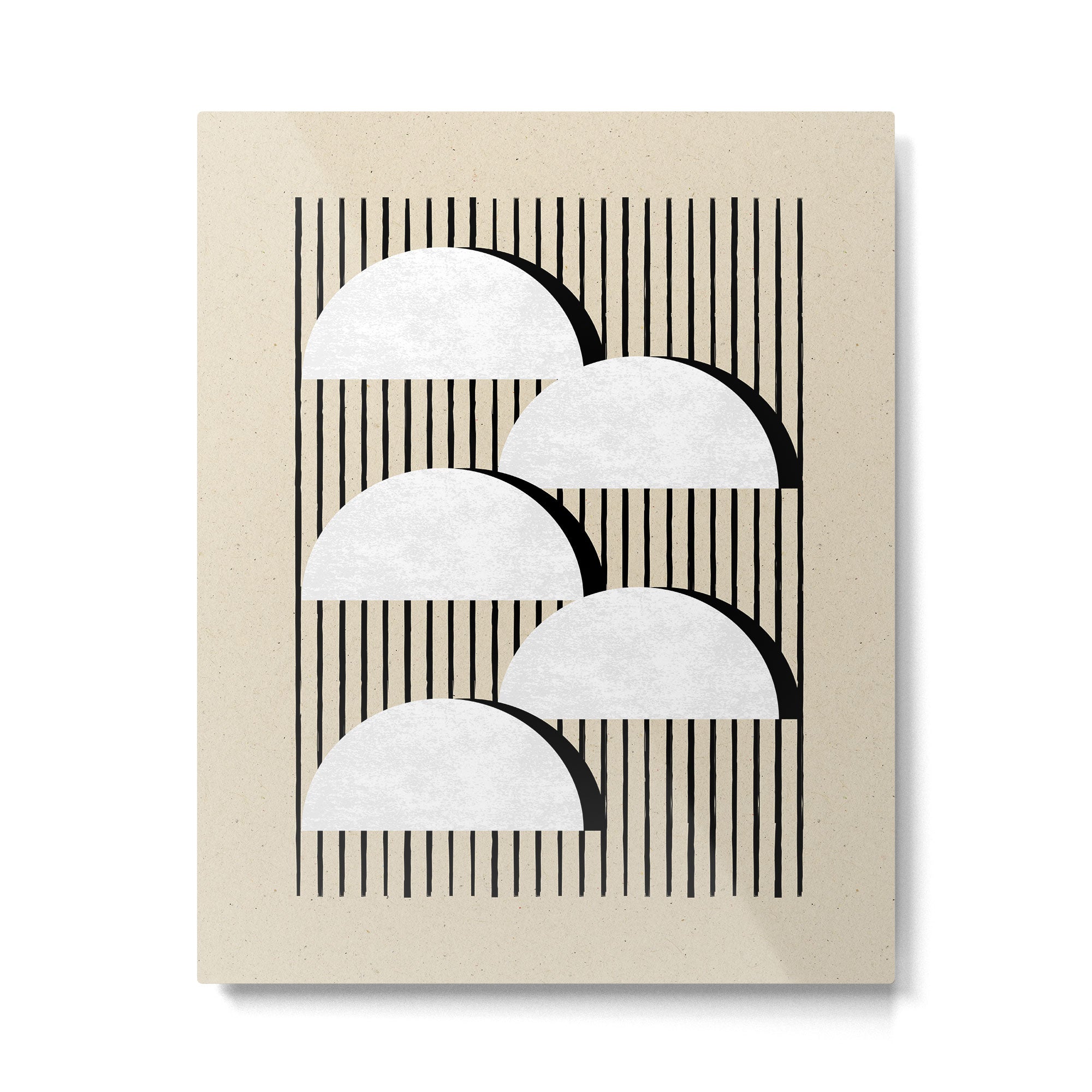 Half-circle B&W Stripes Metal Print Gallery Image 4