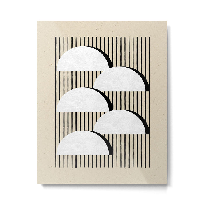 Half-circle B&W Stripes Metal Print Gallery Image 1