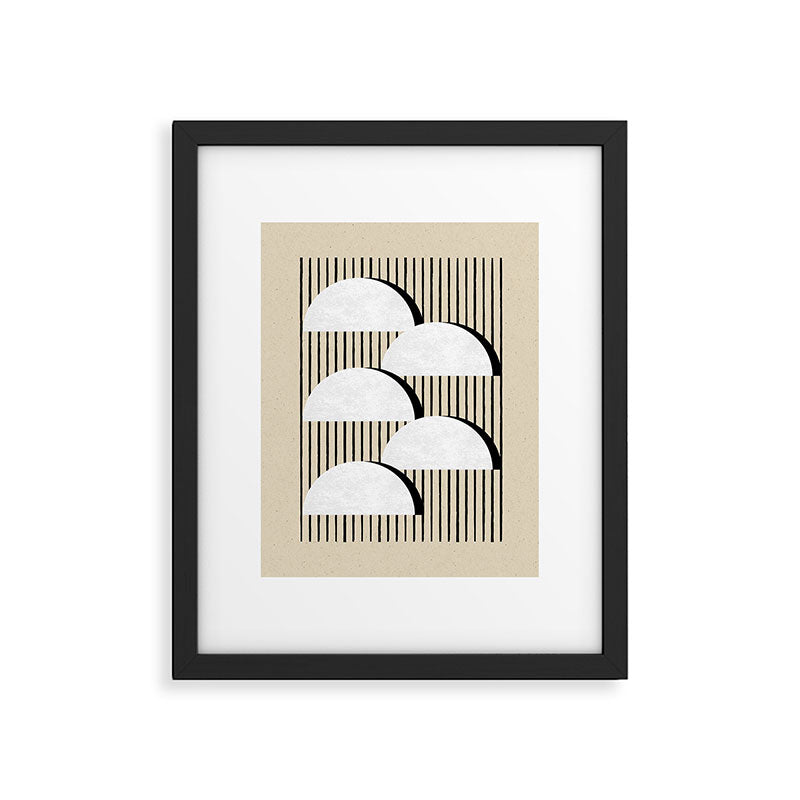 Half-circle B&W Stripes Framed Art Print Gallery Image 5