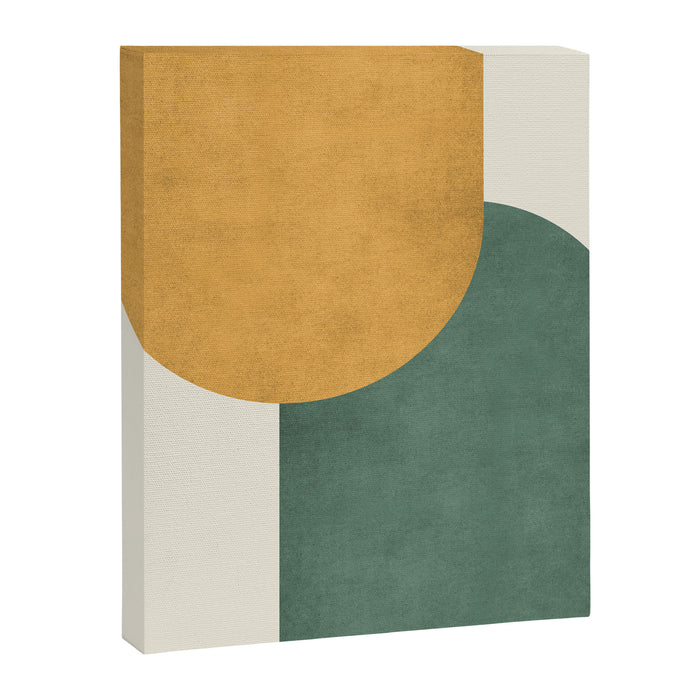 Halfmoon Colorblock 2 - Gold Green  Canvas Print Gallery Image 1