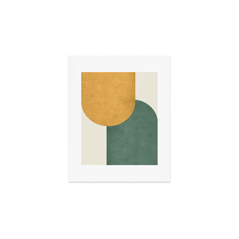 Halfmoon Colorblock 2 - Gold Green  Art Print Gallery Image 1