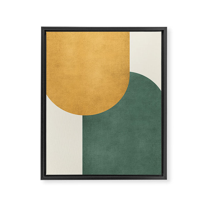 Halfmoon Colorblock 2 - Gold Green  Framed Canvas Print Gallery Image 1