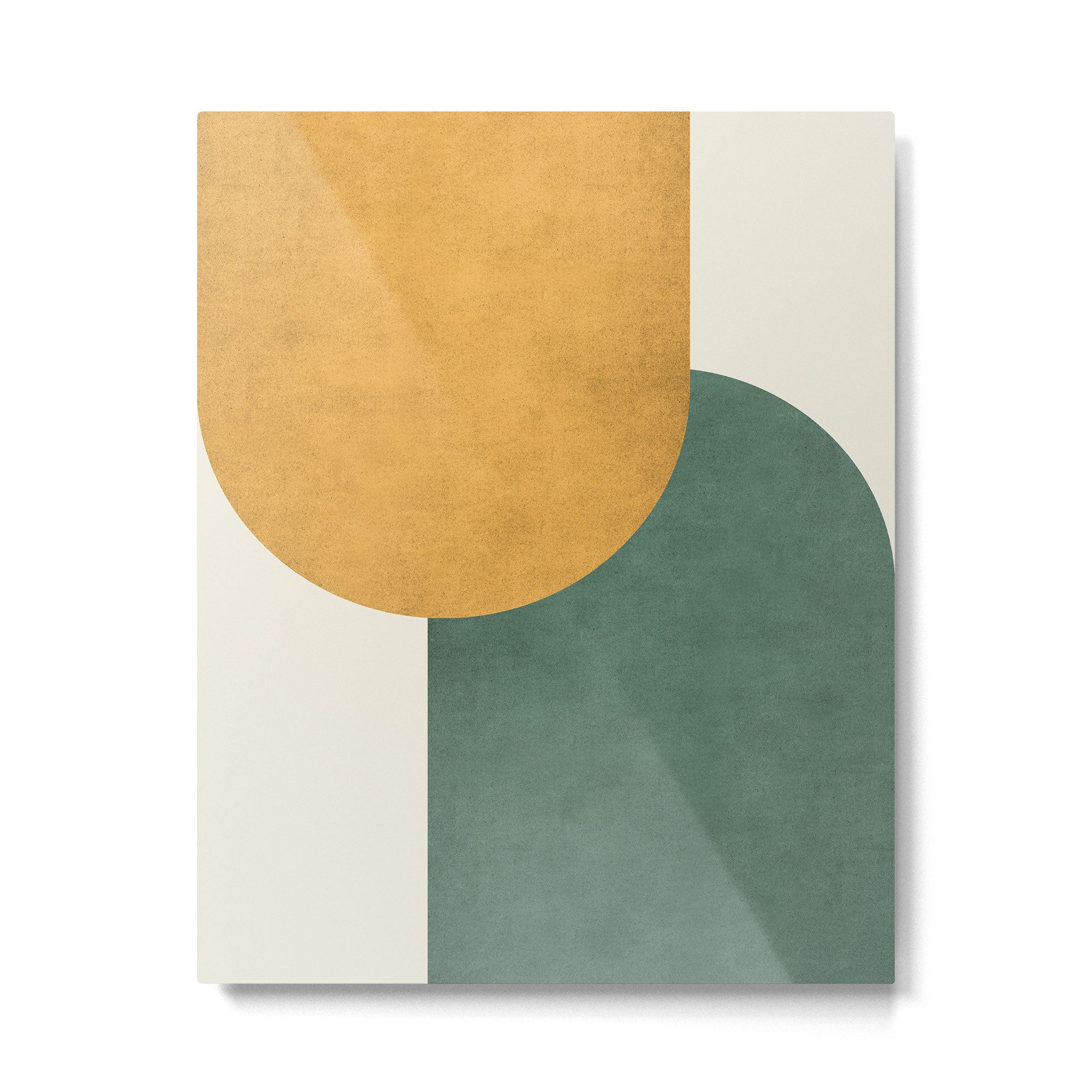 Halfmoon Colorblock 2 - Gold Green  Metal Print Gallery Image 4