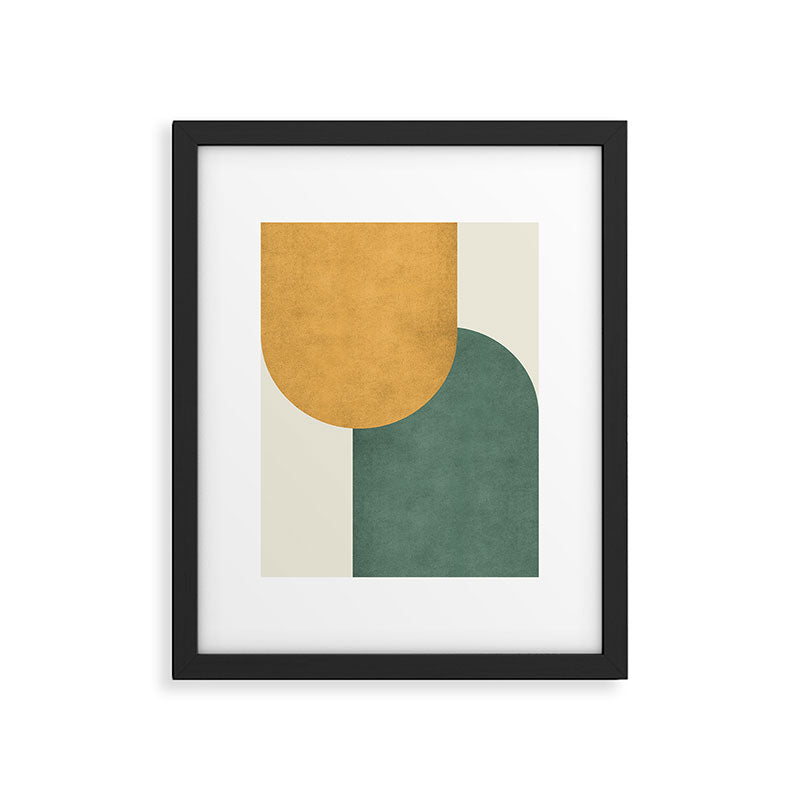 Halfmoon Colorblock 2 - Gold Green  Framed Art Print Gallery Image 4