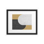 Halfmoon Colorblock - Black White on Gold Framed Art Print Gallery Image 5