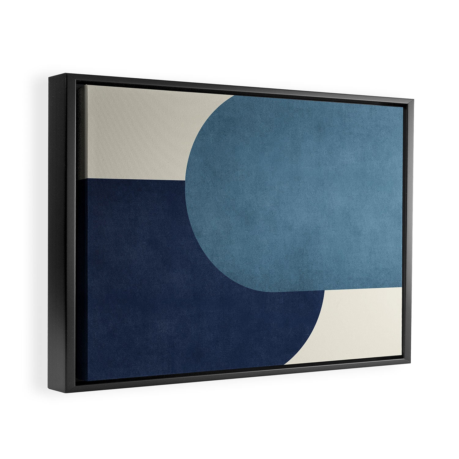 Halfmoon Colorblock - Blue Framed Canvas Print Gallery Image 2