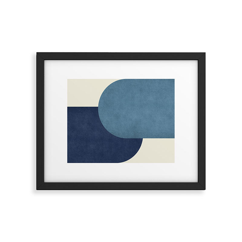 Halfmoon Colorblock - Blue Framed Art Print