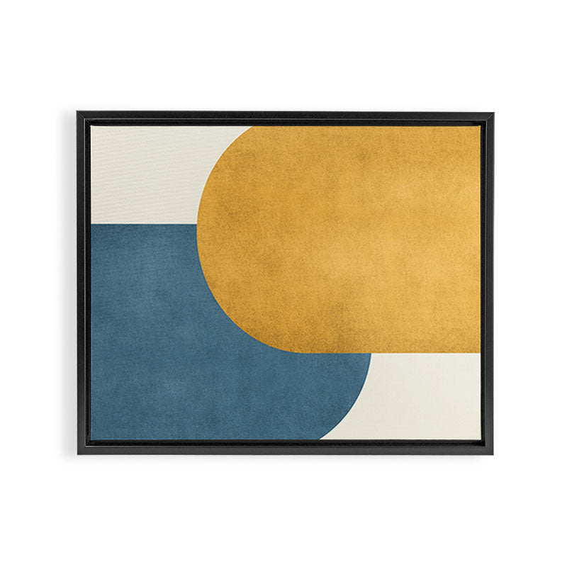 Halfmoon Colorblock - Gold Blue Framed Canvas Print Gallery Image 6