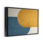 Halfmoon Colorblock - Gold Blue Framed Canvas Print Gallery Image 2