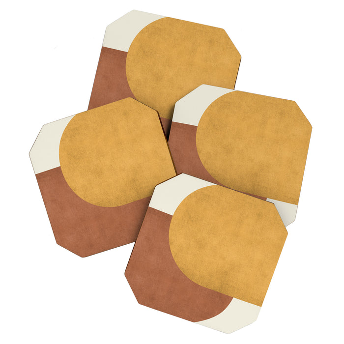 Halfmoon Colorblock - Gold Brown Coaster Gallery Image 1