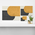 Halfmoon Colorblock - Gold Charcoal Canvas Print Gallery Image 3