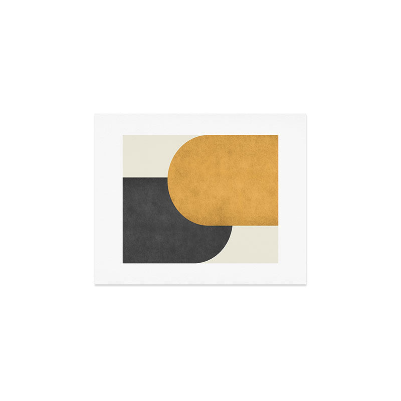Halfmoon Colorblock - Gold Charcoal Art Print Gallery Image 1