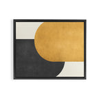 Halfmoon Colorblock - Gold Charcoal Framed Canvas Print Gallery Image 3