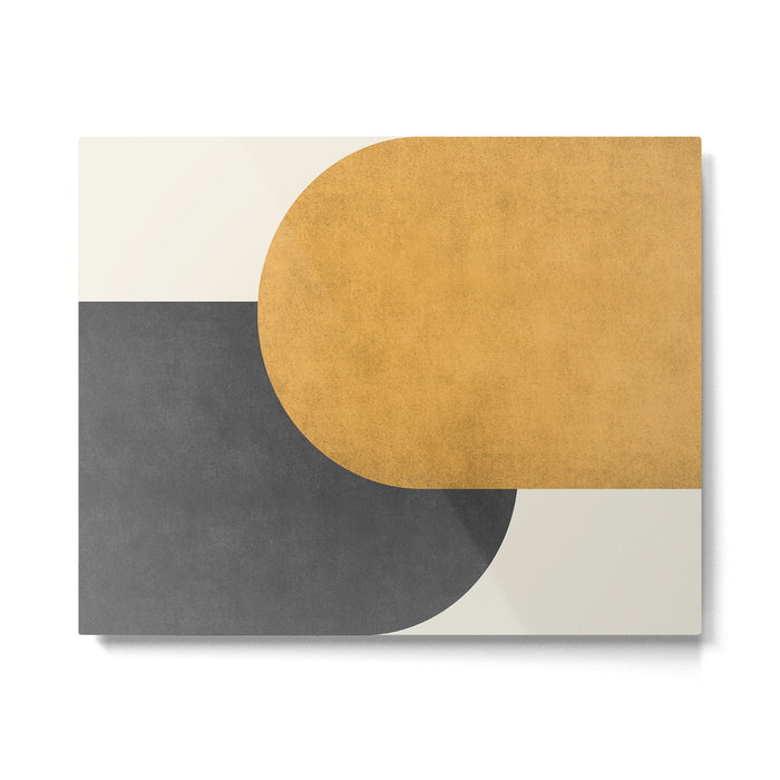 Halfmoon Colorblock - Gold Charcoal Metal Print Gallery Image 1