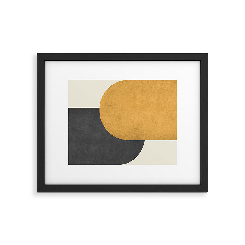 Halfmoon Colorblock - Gold Charcoal Framed Art Print Gallery Image 4