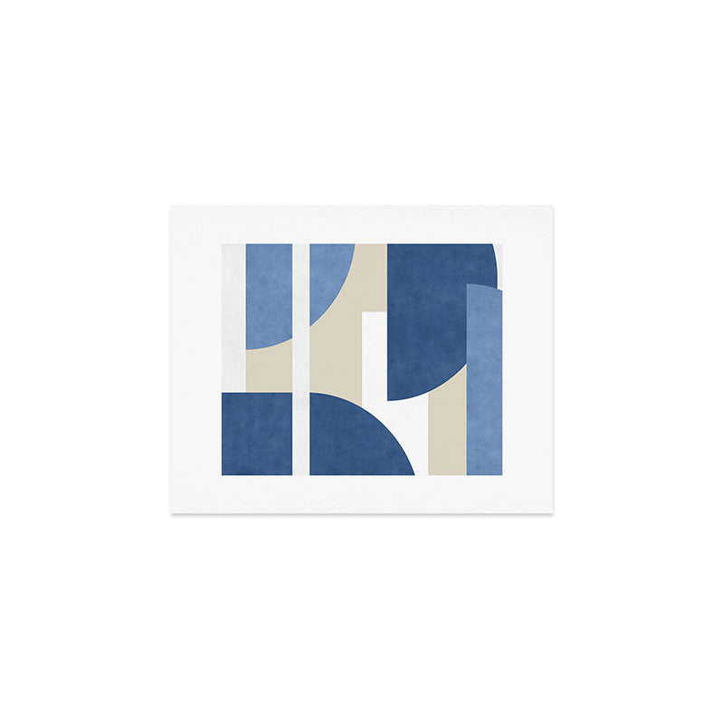 Halfmoon Colorblocks Composition - Blue Navy Art Print Gallery Image 1