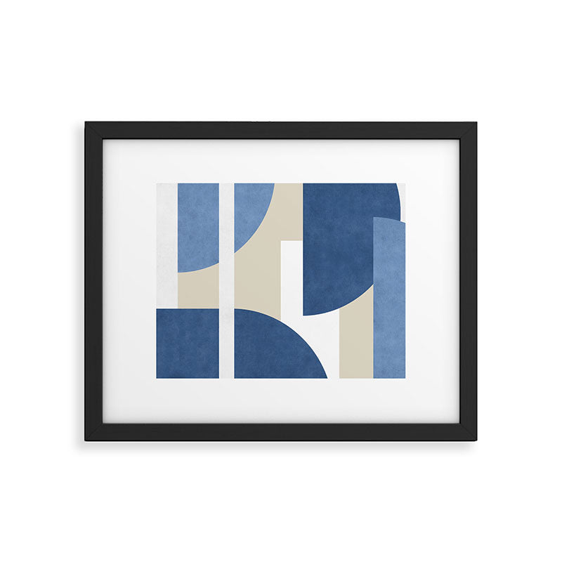 Halfmoon Colorblocks Composition - Blue Navy Framed Art Print Gallery Image 4