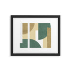 Halfmoon Colorblocks Composition - Gold Green Framed Art Print Gallery Image 5