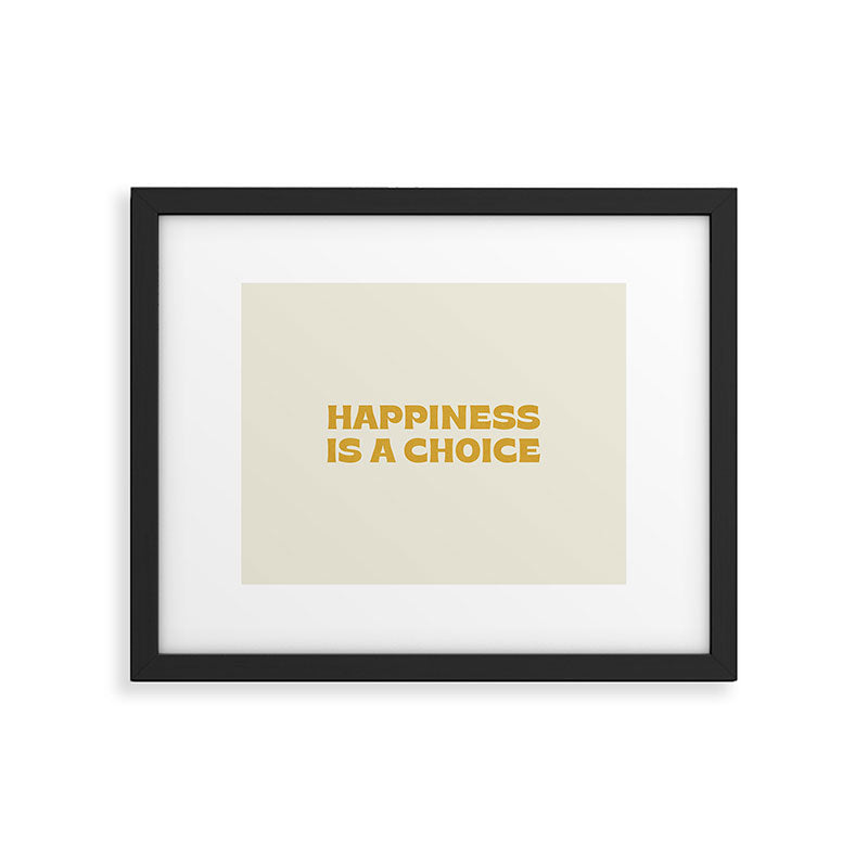Happiness is a choice - gold Framed Art Print Gallery Image 4