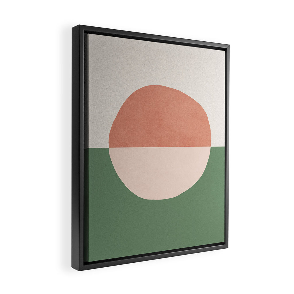 Horizon Abstract - Pink Framed Canvas Print Gallery Image 2
