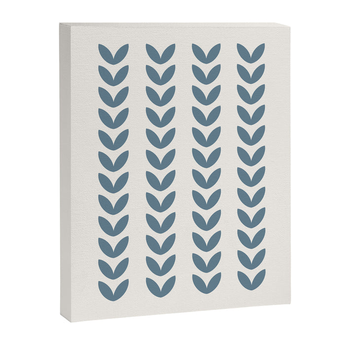 Leaf Pattern Pastel Blue - Scandinavian Canvas Print Gallery Image 1