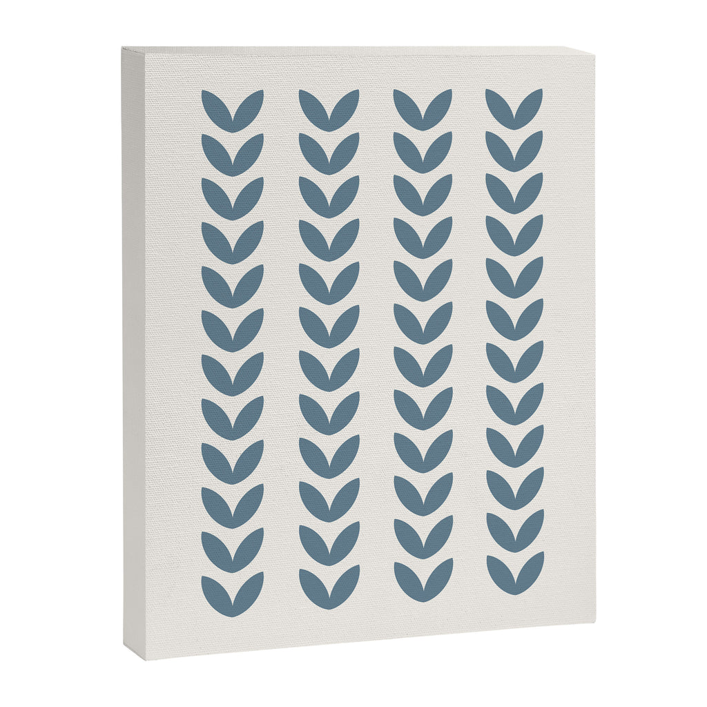 Leaf Pattern Pastel Blue - Scandinavian Canvas Print Gallery Image 6
