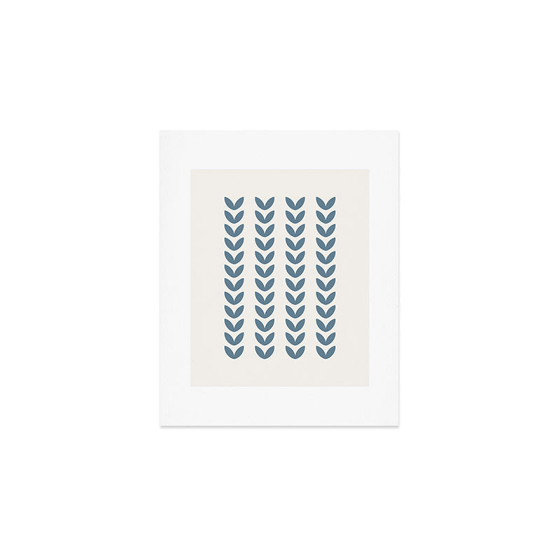 Leaf Pattern Pastel Blue - Scandinavian Art Print Gallery Image 1