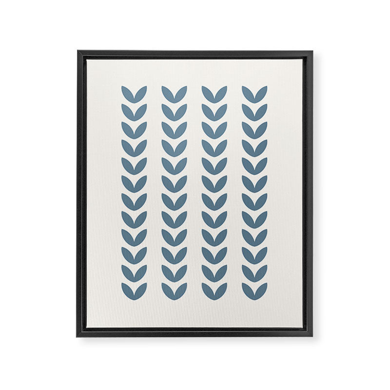 Leaf Pattern Pastel Blue - Scandinavian Framed Canvas Print Gallery Image 6