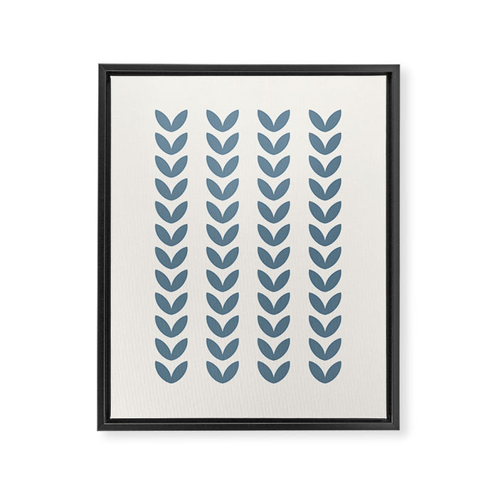 Leaf Pattern Pastel Blue - Scandinavian Framed Canvas Print Gallery Image 1