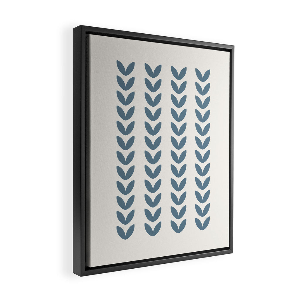 Leaf Pattern Pastel Blue - Scandinavian Framed Canvas Print Gallery Image 2