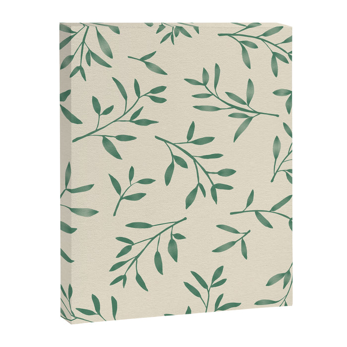 Leaf Pattern Watercolor - Green Canvas Print Gallery Image 1