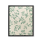 Leaf Pattern Watercolor - Green Framed Canvas Print Gallery Image 6