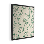 Leaf Pattern Watercolor - Green Framed Canvas Print Gallery Image 2