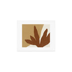 Leaves Minimalism - Brown Gold Art Print Gallery Image 1