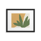 Leaves Minimalism - Green Gold Framed Art Print Gallery Image 5