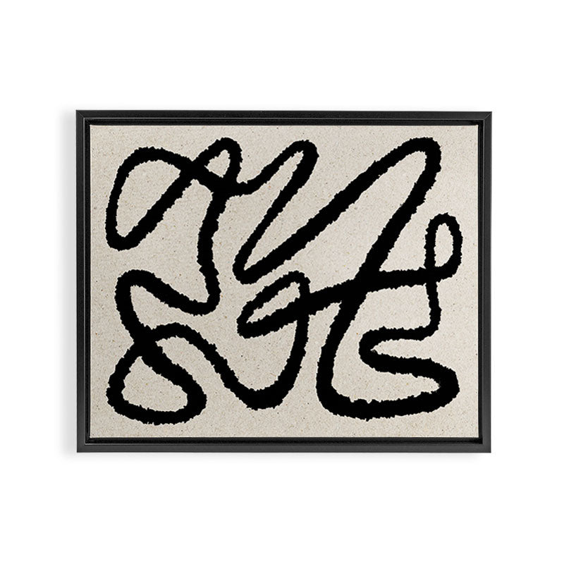 Line art abstract black 1 Framed Canvas Print Gallery Image 6