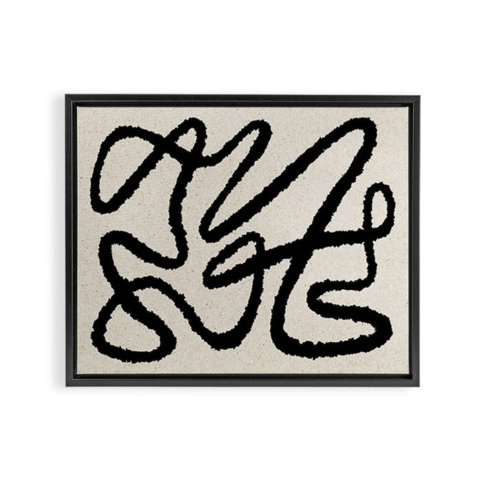 Line art abstract black 1 Framed Canvas Print Gallery Image 1