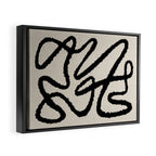 Line art abstract black 1 Framed Canvas Print Gallery Image 2