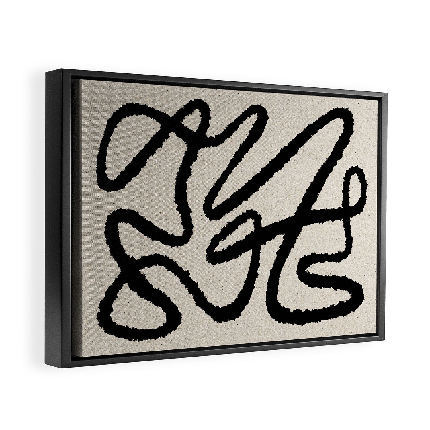 Line art abstract black 1 Framed Canvas Print Gallery Image 2