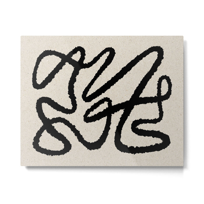 Line art abstract black 1 Metal Print Gallery Image 1