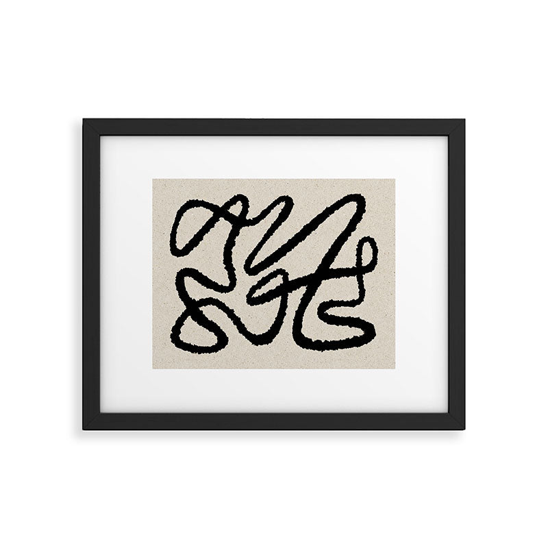 Line art abstract black 1 Framed Art Print Gallery Image 1