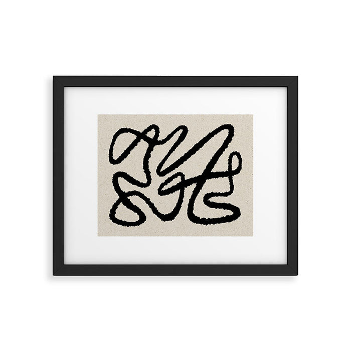 Line art abstract black 1 Framed Art Print Gallery Image 1