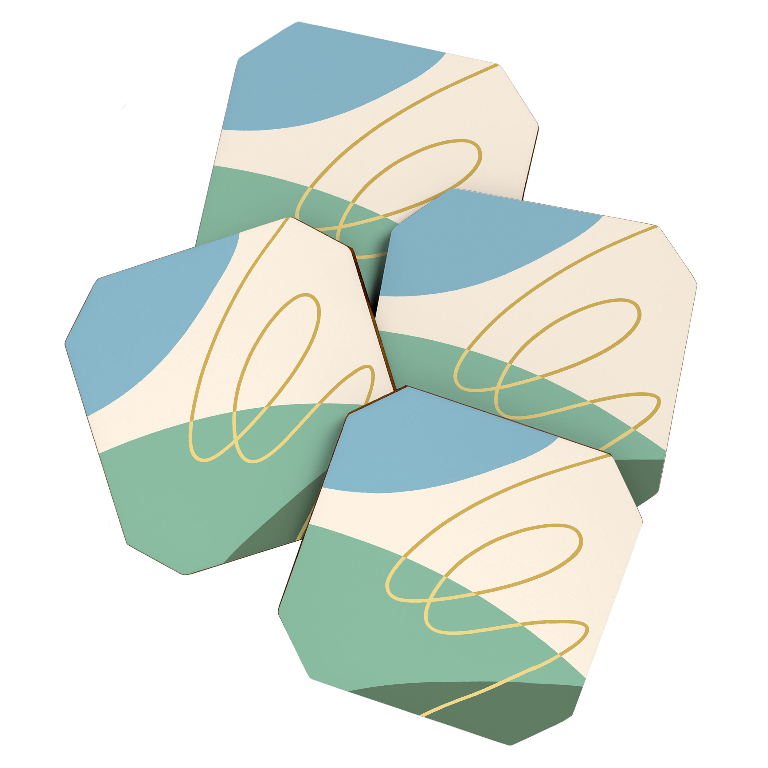 Line Art Scenery 2 Coaster Gallery Image 1