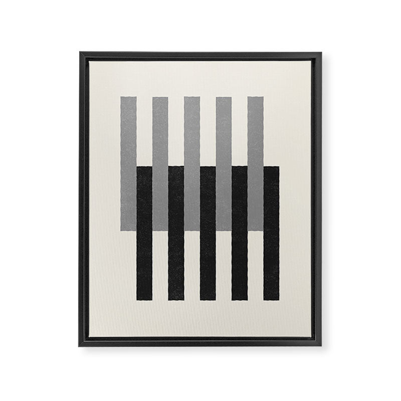 Lines Aligned - Black and White Framed Canvas Print Gallery Image 6
