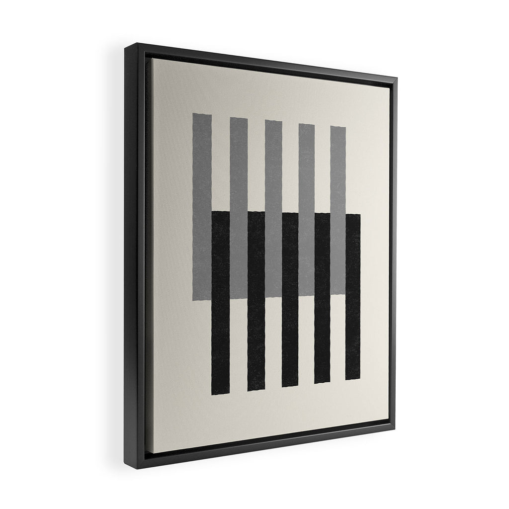 Lines Aligned - Black and White Framed Canvas Print Gallery Image 2
