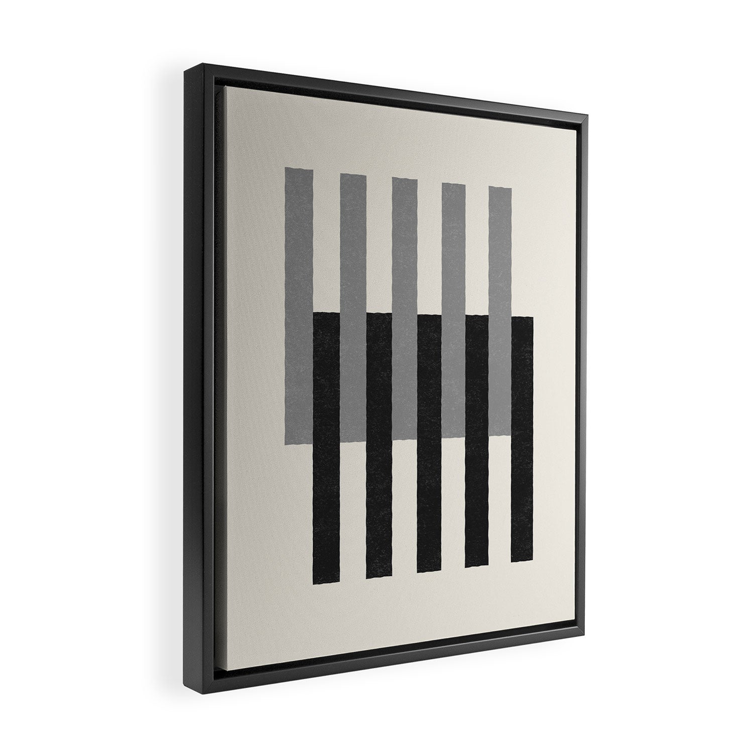 Lines Aligned - Black and White Framed Canvas Print Gallery Image 2
