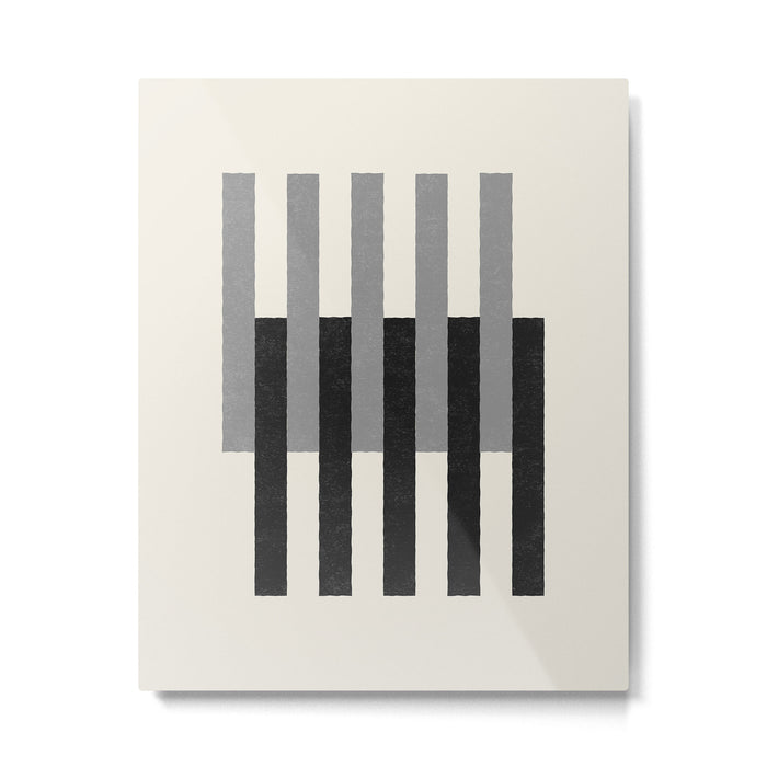 Lines Aligned - Black and White Metal Print Gallery Image 1